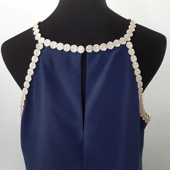 Lilly Pulitzer Pearl Soft Shift Dress Navy Blue Solid Womens 8 Sleeveless Resort - Picture 6 of 13